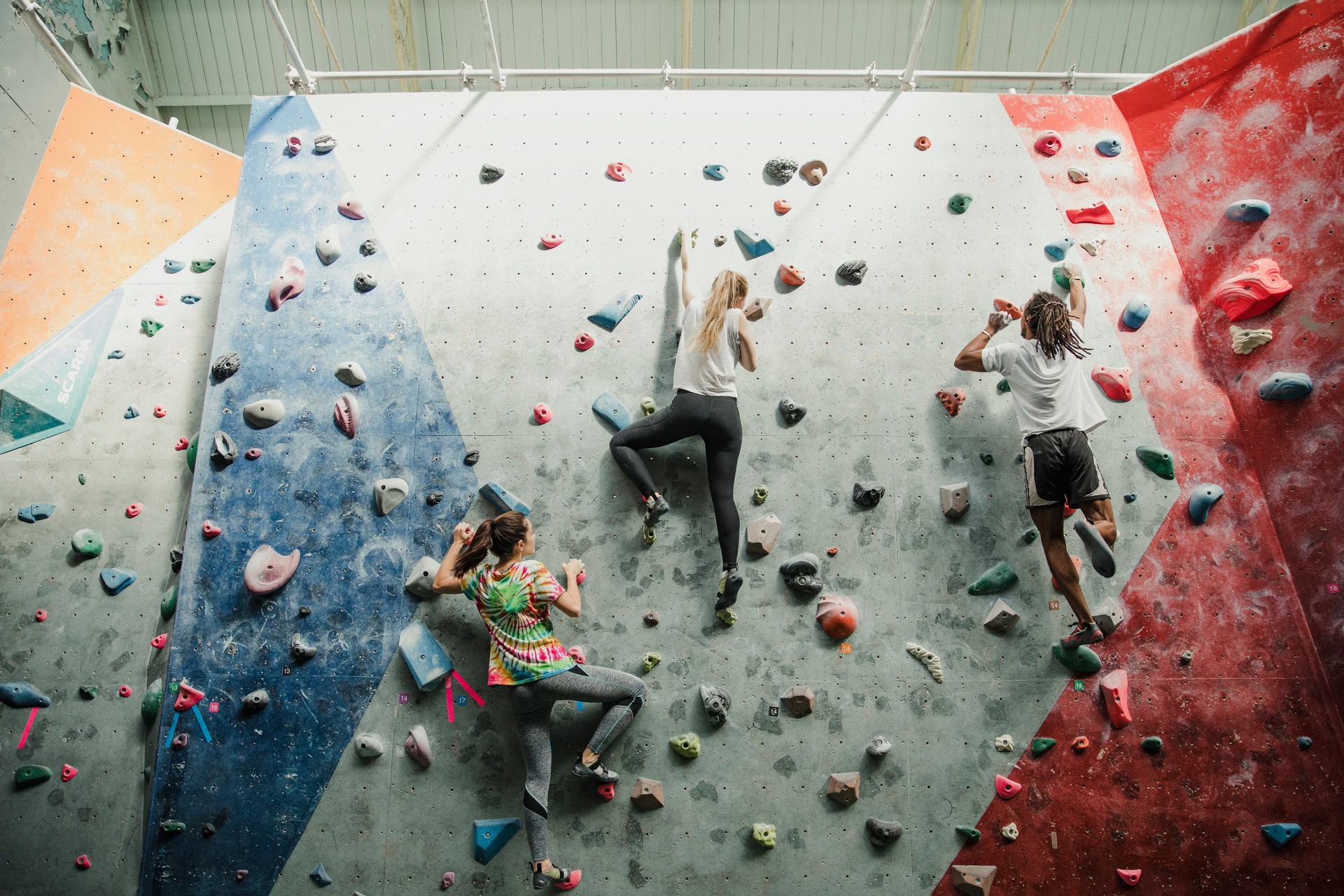 Racing Up The Climbing Wall